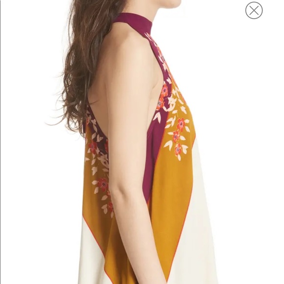 FREE PEOPLE floral print tunic tie high neck NWT - Picture 5 of 11